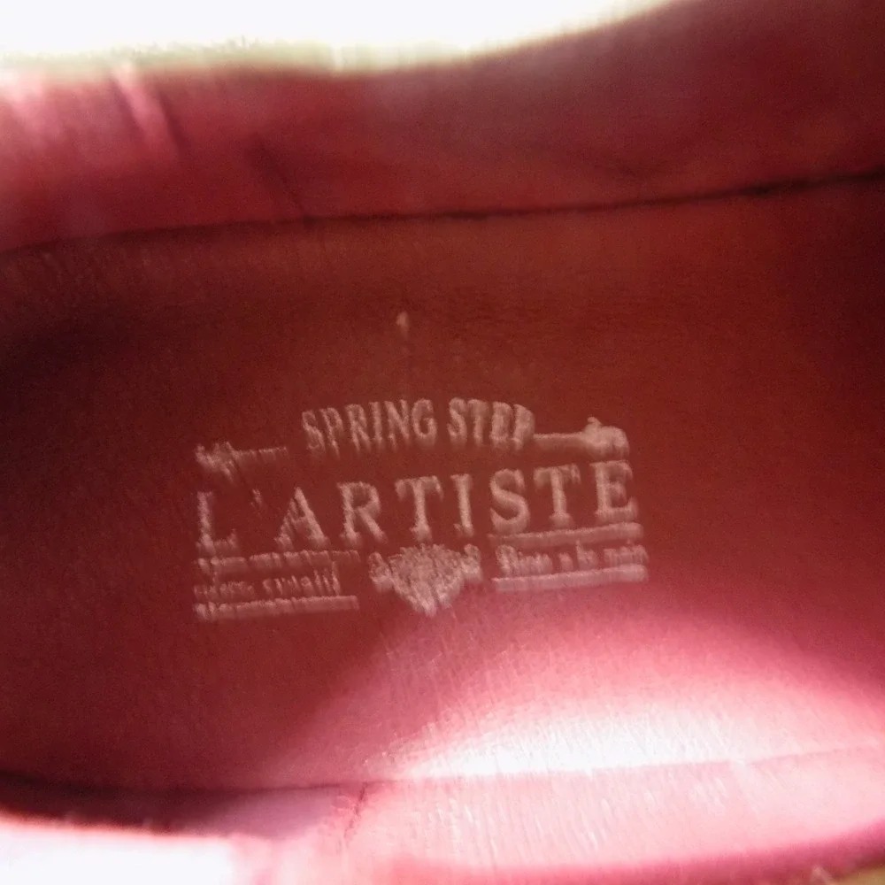 L'Artiste Spring Step Danli-Bloom Shoes Women 42 Olive Green Leather Good Floral